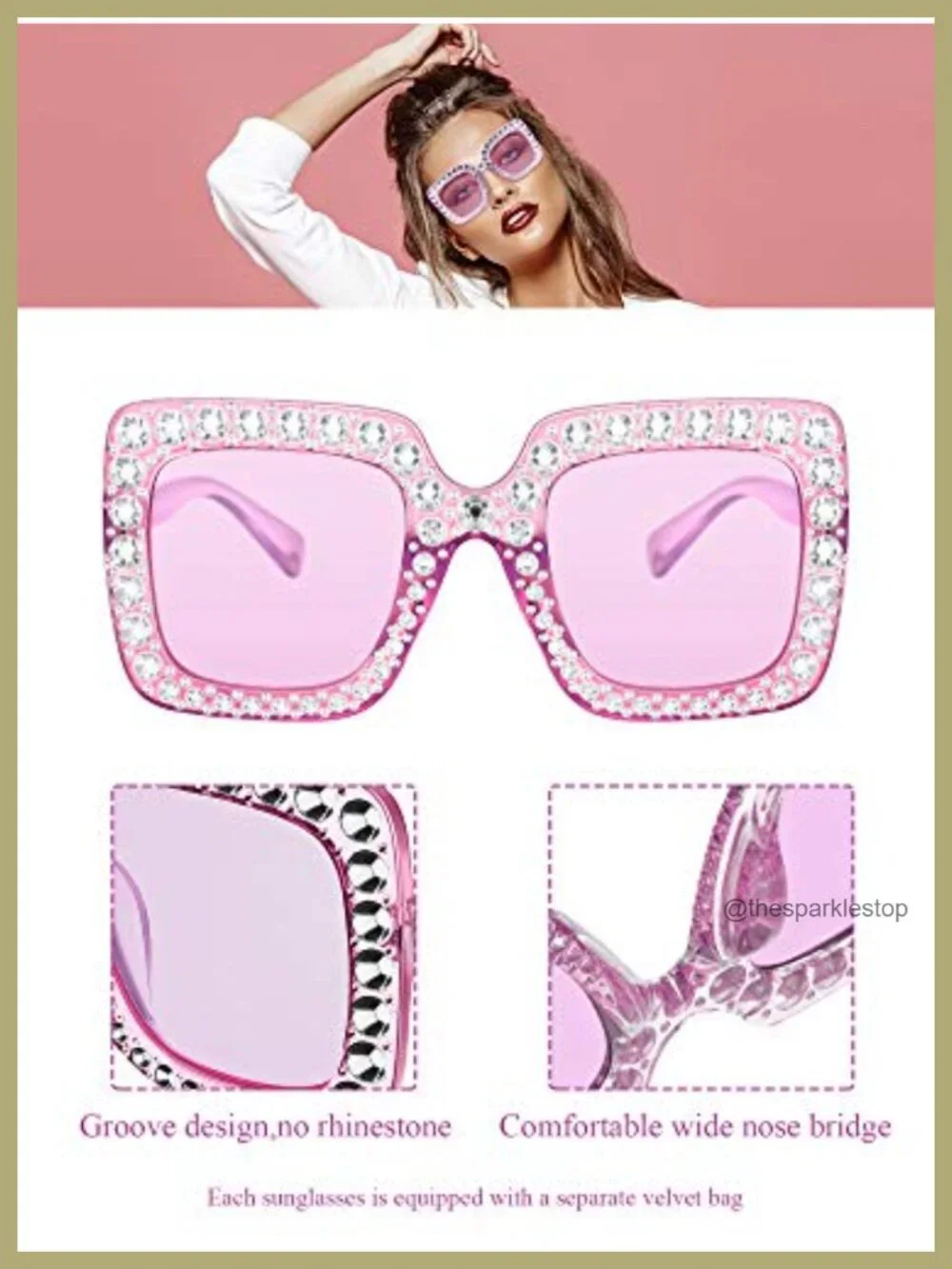Vintage Oversize Square Sunglasses Set of 6 Polycarbonate Retro Party Shades
